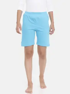 zebu Women Blue Solid Lounge Shorts