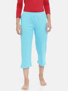 zebu Women Turquoise Blue Solid Regular Fit Lounge pants