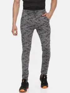Proline Active Men Charcoal Grey & Black Printed Track Pants