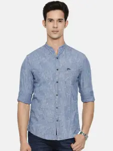 U.S. Polo Assn. Denim Co. Men Blue Slim Fit Solid Casual Shirt
