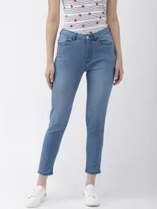 Flying Machine Women Blue Veronica Skinny Fit Clean Look Stretchable Cropped Jeans