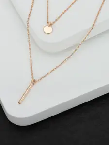 Carlton London Rose Gold Plated Layered Necklace