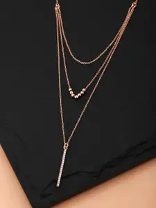 Carlton London Rose Gold-Plated Layered Lariat Necklace