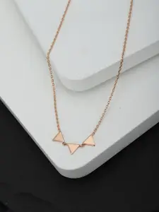 Carlton London 18k Rose Gold Plated Triangular Necklace