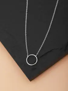 Carlton London Silver-Toned Rhodium Plated Necklace