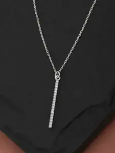 Carlton London Rhodium-Plated CZ-Studded Necklace