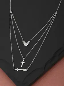 Carlton London Rhodium-Plated Layered Necklace