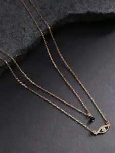 Carlton London Black Gold-Plated Layered Necklace