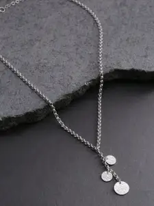 Carlton London Silver-Toned Rhodium-Plated  Necklace
