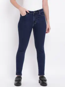 Deewa Women Navy Blue Slim Fit High-Rise Clean Look Stretchable Jeans