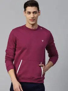 Allen Solly Men Purple Solid Sweatshirt