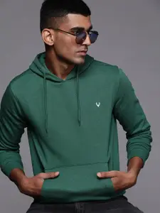 Allen Solly Men Green Hooded Sweatshirt