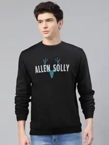 Allen Solly Men Black & White Solid Sweatshirt