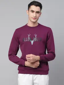 Allen Solly Men Purple Brand Logo Print Sweatshirt