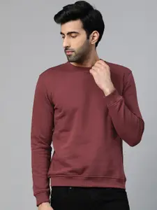 Allen Solly Men Maroon Solid Sweatshirt