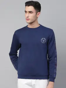 Allen Solly Sport Men Navy Blue Solid Sweatshirt