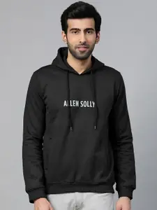 Allen Solly Men Black Solid Hooded Sweatshirt