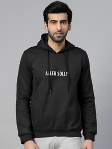 Allen Solly Men Black Solid Hooded Sweatshirt