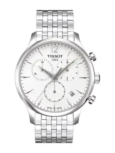TISSOT Men Silver-Toned Swiss Tradition Chronograph Analogue Watch T0636171103700