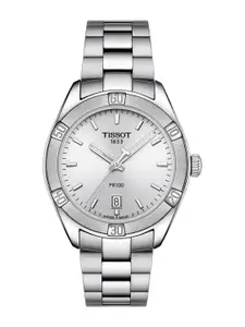 TISSOT Women Silver-Toned PR 100 Sport Chic Watch T1019101103100