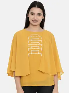 AND Women Mustard Yellow Wrap Top