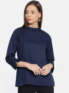 AND Women Navy Blue Solid Top