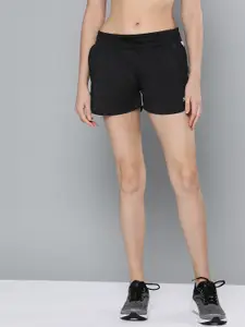 HRX by Hrithik Roshan Women Black Solid Regular Fit Lycra Lifestyle Shorts