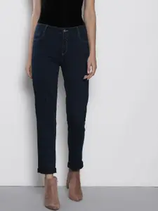 DOROTHY PERKINS Women Navy Blue Regular Fit Clean Look Cropped Stretchable Jeans