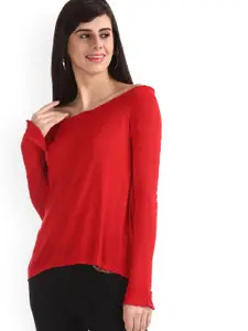 Sugr Sugr Women Red Solid Top