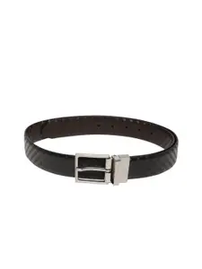 Peter England Peter England Men Black & Brown Textured Reversible Belt