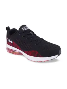 Campus Men Black Mesh Running Shoes