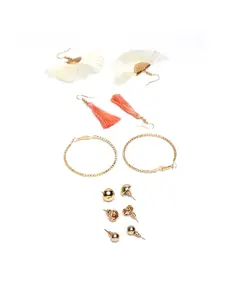 Shining Diva Fashion Gold-Toned  White Contemporary Drop Earrings