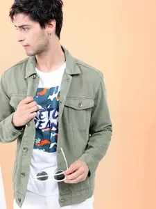LOCOMOTIVE Men Olive Green Solid Jacket