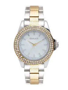 Omax Women Mother of Pearl Stone-Studded Dial Watch LS288