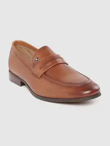 Louis Philippe Men Brown Leather Formal Slip-Ons