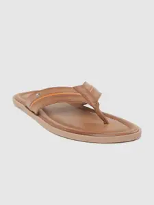 Louis Philippe Men Brown Solid Comfort Sandals