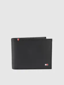 Tommy Hilfiger Men Black Solid Two Fold Wallet