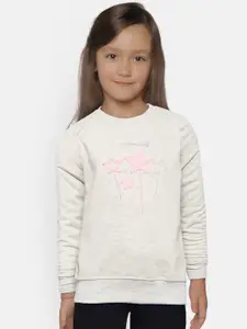 Sweet Dreams Girls Grey Melange Star Applique Sweatshirt