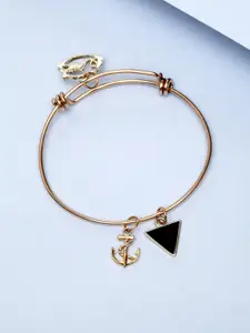 PANASH Gold_Plated Heart Shape Handcrafted Charm Braclet