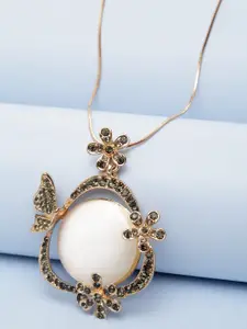 PANASH Gold-Plated Butterfly-Shaped Pendant with Chain