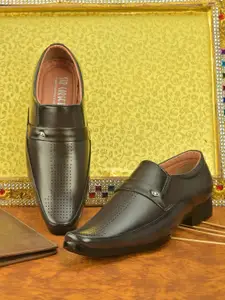 Sir Corbett Men Brown Solid Formal Slip-On Shoes