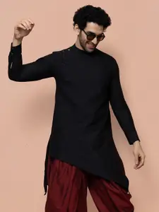 KISAH Men Regular Fit Solid Asymmetric Kurta