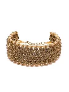 Zaveri Pearls Gold-Plated Studded Wraparound Bracelet