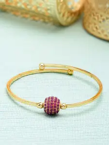 Zaveri Pearls Gold-Plated Cubic Zirconia Studded Wraparound Bracelet
