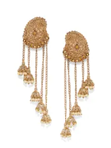 Zaveri Pearls Gold-Plated Antique Classic Drop Earrings
