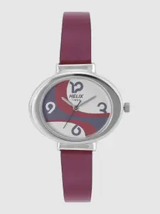Helix by Timex Women Grey & Maroon Analogue Watch TW039HL02