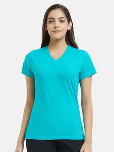 Fruit of the loom Women Sea Green Solid Lounge T-Shirt