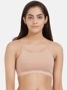 Fruit of the loom Beige Solid Non-Wired Non Padded Sports Bra FCTS02-A1S4