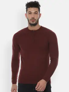 Van Heusen Men Brown Solid Sweater