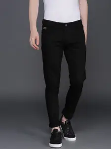WROGN Men Black Slim Fit Mid-Rise Clean Look Stretchable Jeans